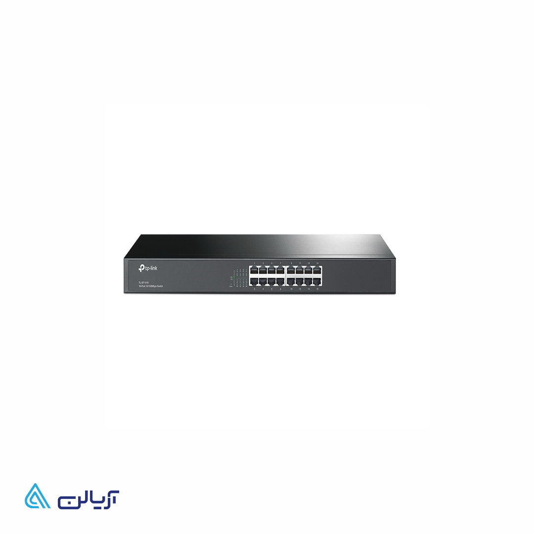 سوییچ 16 پورت مگابیتی و رکمونت تی پی-لینک مدل TL-SF1016